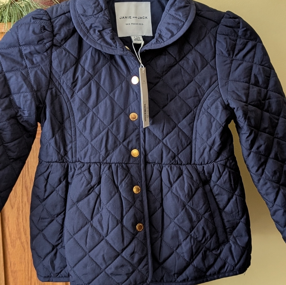 Janie and Jack Navy Quilted Kids Jacket